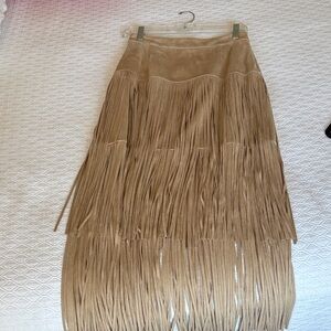 Tan Fringe Women's Skirt